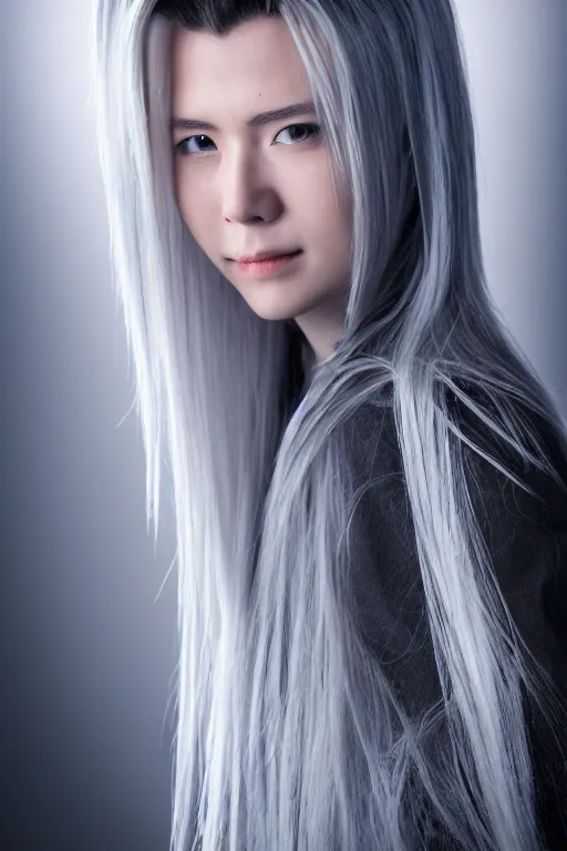 Prompt: A full portrait photo of sephiroth, f/22, 35mm, 2700K, lighting.