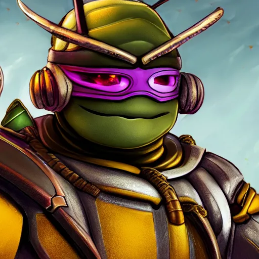 Image similar to closeup photograph of bee tmnt with themed armor, portrait, hyperdetailed, artstation, cgsociety, 8 k, by tangerine dream