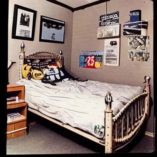 Image similar to a photo of the typical geelong, 1 0 year old boy's bedroom in the year 1 9 9 4