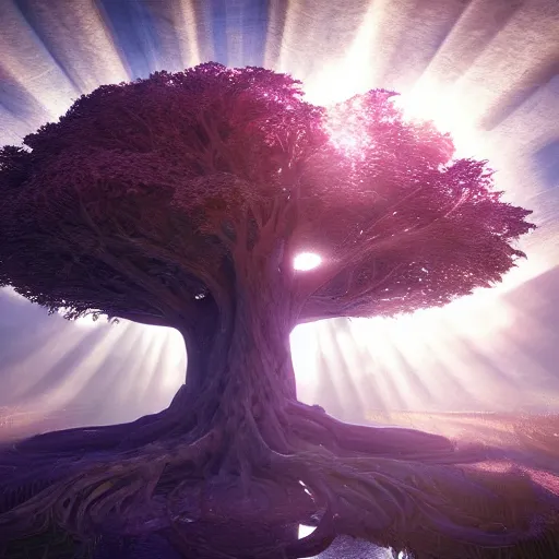 Image similar to cosmic tree of life, god rays, intricate, artstation style, elegant, very beautiful, unreal engine, 4 k, hyper realistic, sharp focus, extreme details, masterpiece,