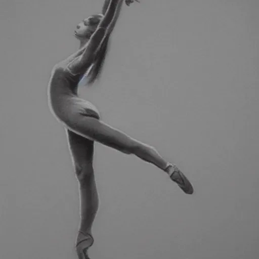 Image similar to gorgeous graceful graphite gesture drawing of a ballerina dancing through time and space, highly detailed, smooth, focus