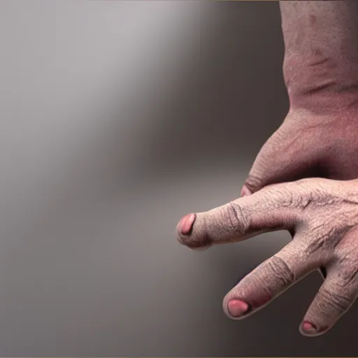 Prompt: a photograph of a man whose hands are replaced feet, 8k resolution, extremely detailed, award-winning photograph, octane render, redshift.