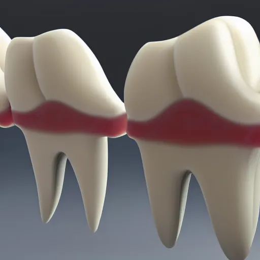 Image similar to poorly rendered 3 d set of teeth