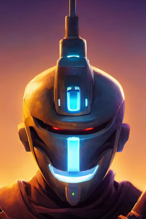 Image similar to epic mask helmet robot ninja portrait stylized as fornite style game design fanart by concept artist gervasio canda, behance hd by jesper ejsing, by rhads, makoto shinkai and lois van baarle, ilya kuvshinov, rossdraws global illumination radiating a glowing aura global illumination ray tracing hdr render in unreal engine 5