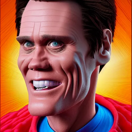 Image similar to jim carrey is fused into a slim jim, hyperdetailed, artstation, cgsociety, 8 k