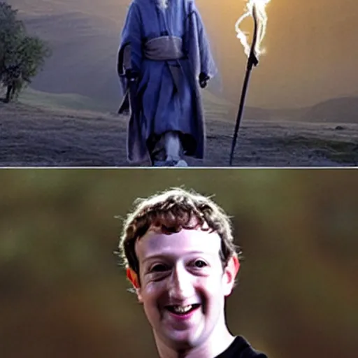 Image similar to Mark Zuckerberg as Gandalf