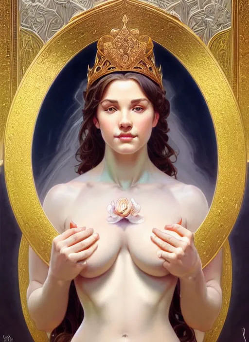 Image similar to perfectly detailed goddess queen of magnolias!! blessed by nature with ever - increasing physical mental perfection, symmetrical! intricate, sensual features, highly detailed, biblical divine holy perfection!! digital painting, artstation, concept art, smooth, sharp focus, illustration, art by artgerm and greg rutkowski and alphonse mucha