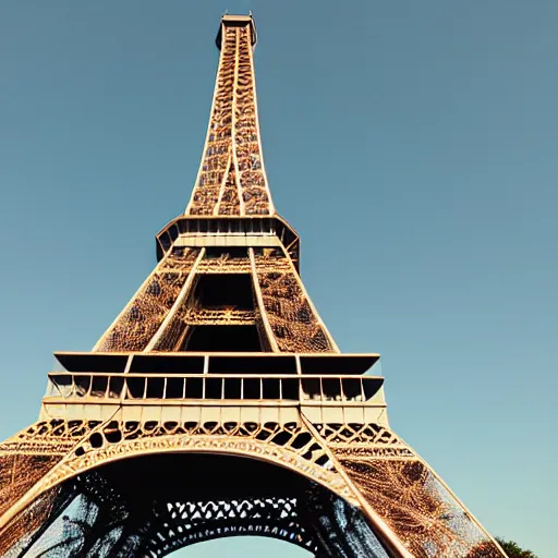 Image similar to spaceship shaped as the eiffel tower