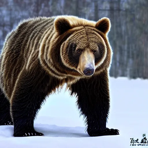 Image similar to a bear tiger hybrid