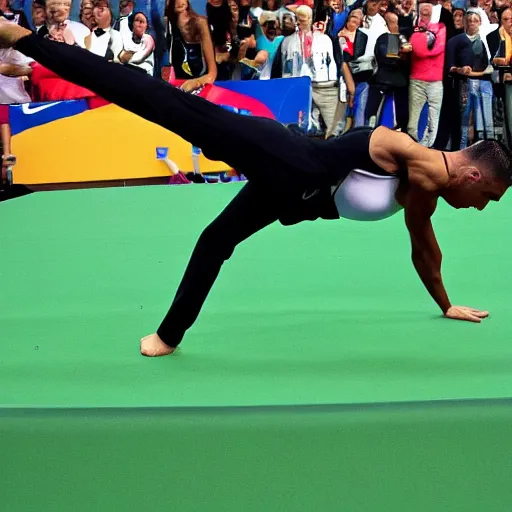 Image similar to ronaldo doing gymnastics