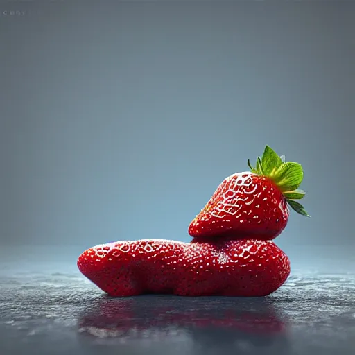 Image similar to strawberry corgi : by michal karcz, guillermo del toro :, dynamic, particulate, intricate, elegant, highly detailed, centered, artstation, smooth, sharp focus, octane render