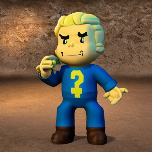 Image similar to 3 d toy vault boy from fallout : new wegas,