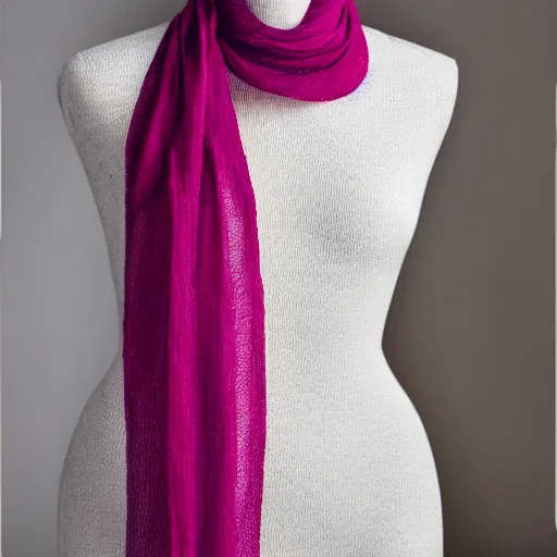 Image similar to a beautiful scarf made out of plastic straws, on a mannequin. studio lighting, high quality, high resolution