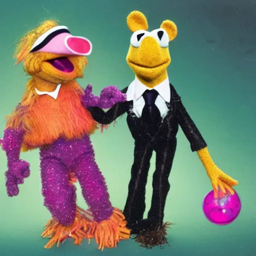Image similar to holography uncaring mireille enosas a muppet