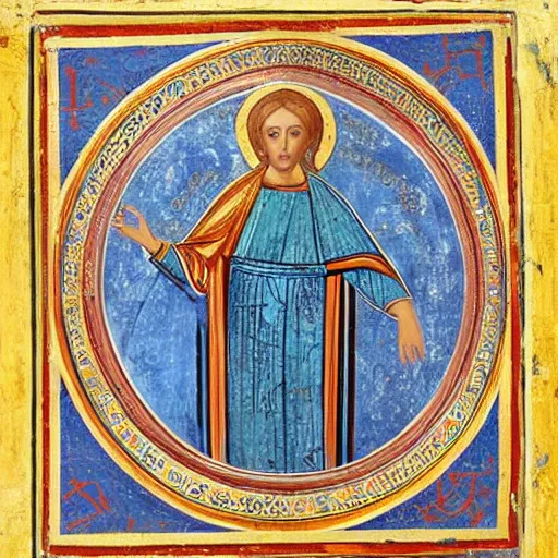 Image similar to byzantine art of a rabbit