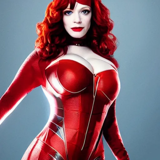 Image similar to christina hendricks as spider woman,