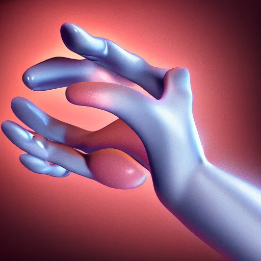 Prompt: anatomically correct open human hand as a 3D object, a computer rendering by Alberto Seveso, behance, generative art, rendered in cinema4d, octane render, photoillustration