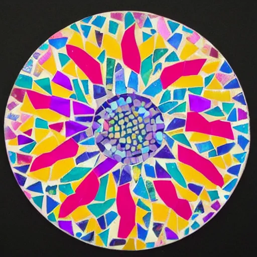 Image similar to mosaic pattern template of a sunflower, a pink dolphin