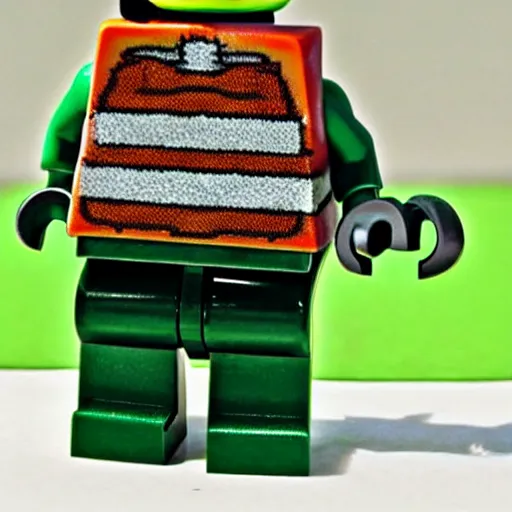 Image similar to shrek as a lego minifigure