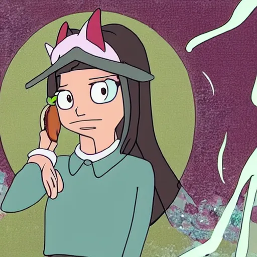 Image similar to Louise belcher animated in the style of studio ghibli