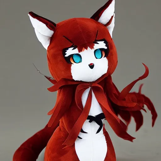 Prompt: cute fumo plush of a foxgirl, anime