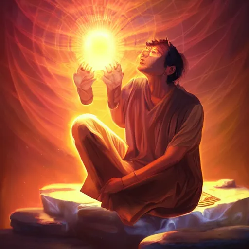 Image similar to a powerful psychic man emitting psychic powers, by cyril rolando,