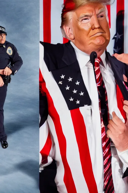 Image similar to lapd police suspect photoshot of trump