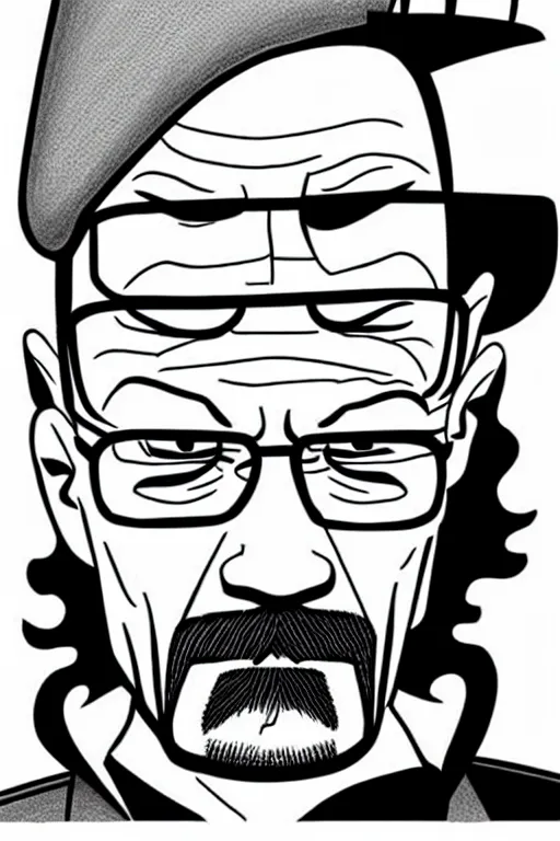 Image similar to walter white, in the style of dan decarlo, as drawn by dan decarlo for archie comics,