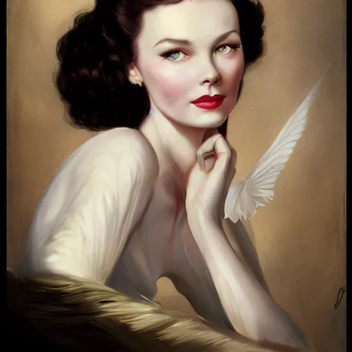 Prompt: a portrait of vivien leigh by charlie bowater and anna dittmann and gil elvgren.