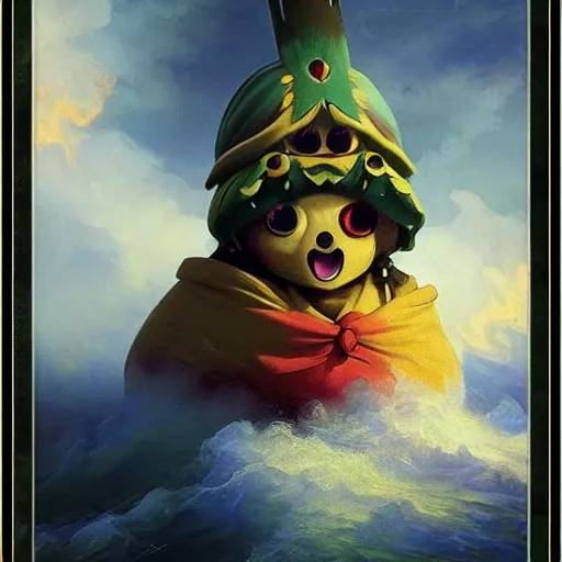 Image similar to kuriboh by elena vizerskaya and ivan aivazovsky, perfectly detailed, artstation, sharp focus, highly detailed, studio photography, impresion de giclee arte abstracto, award winning