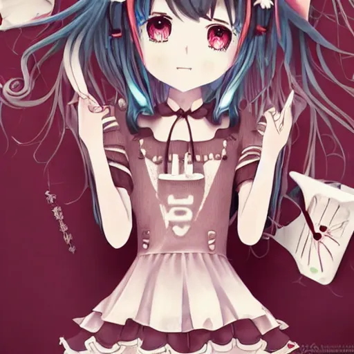 Image similar to mikudayo, horror, creepy anime art