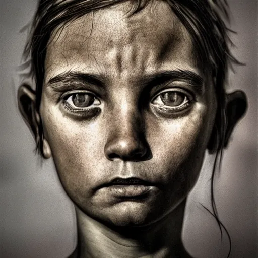 Image similar to high quality high detail portrait by juan francisco casas, hd, unsettling look in the eyes, photorealistic lighting