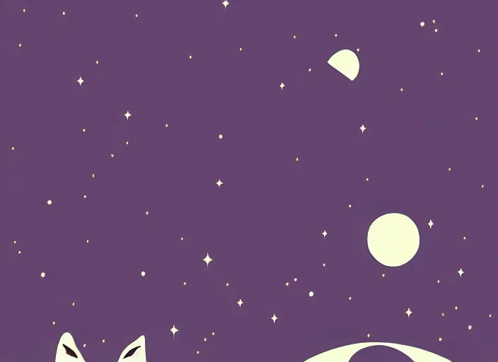 Prompt: digital art minimal vector cat space scifi!!! detailed wallpaper trending on artstation