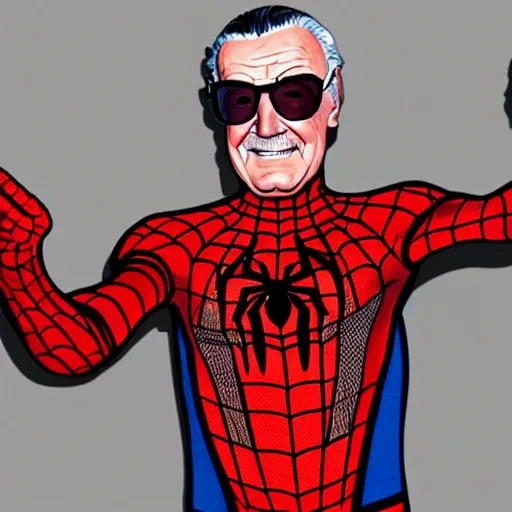 Image similar to stan lee is spiderman