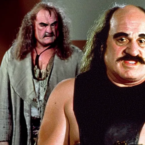 Image similar to danny de vito as zardoz