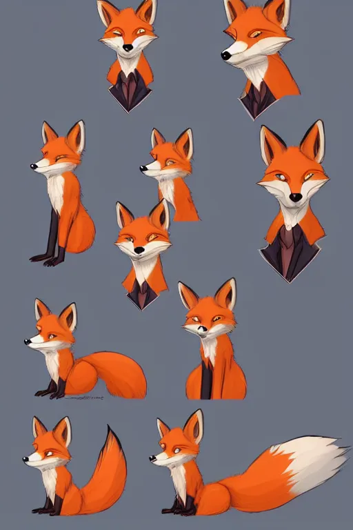Prompt: a fox fursona, trending on artstation, by don bluth, furry art, digital art