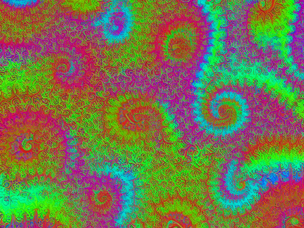 Image similar to 3d fractal swirling colorful maze paisley lichen patterns