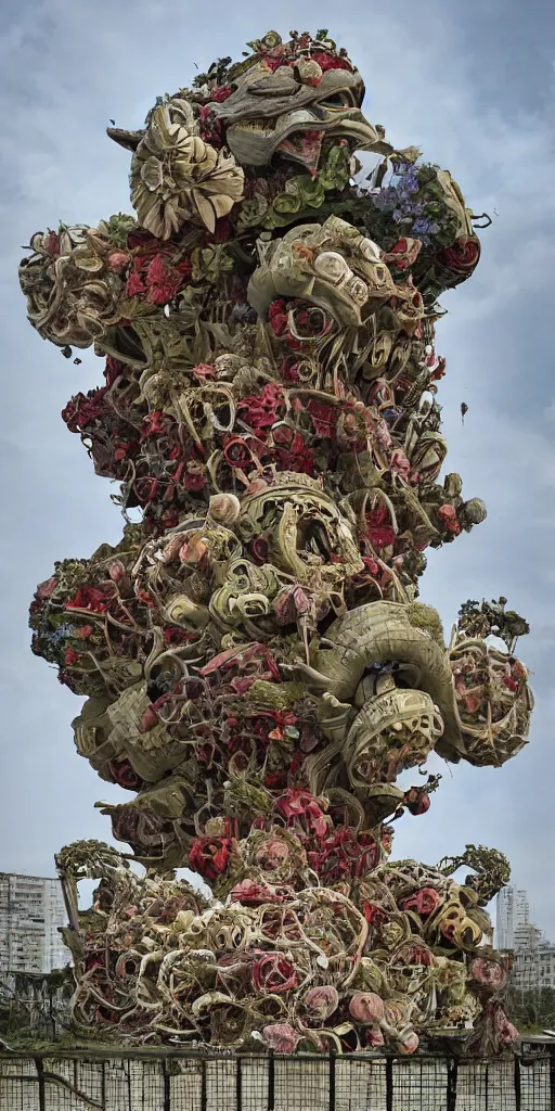 Prompt: colossal grotesque flower made from unfulfilled communist dreams in the middle of abandoned post soviet constructivist cityscape, Stalinist architecture, ultradetailed, Intricate by Hayao Miyazaki and Josan Gonzalez and Makoto Shinkai and Giuseppe Arcimboldo and Wes Anderson