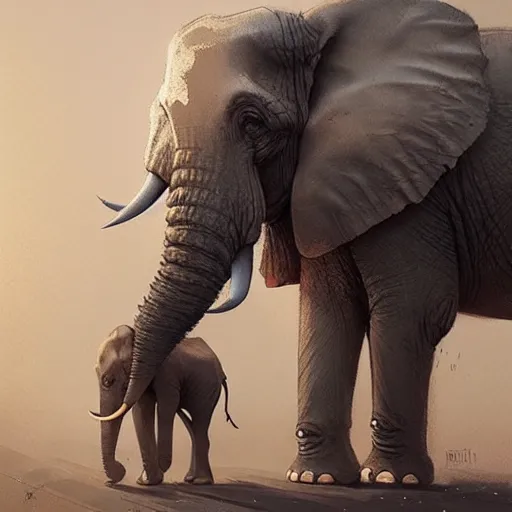 Image similar to elephant🤖, Greg rutkowski, Trending artstation, cinematográfica, digital Art