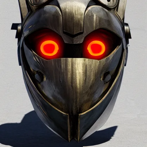 Image similar to cyberpunk viking helmet mask robot ninja illumination ray tracing hdr fanart arstation by sung choi and eric pfeiffer and gabriel garza and casper konefal