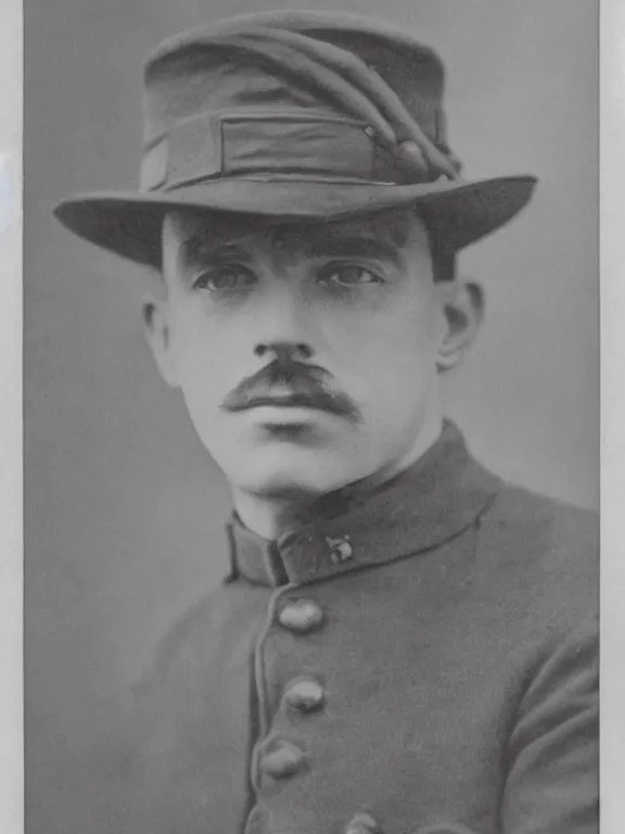 Image similar to portrait of rorschach, ww1 photo, grainy, high detail, high resolution,