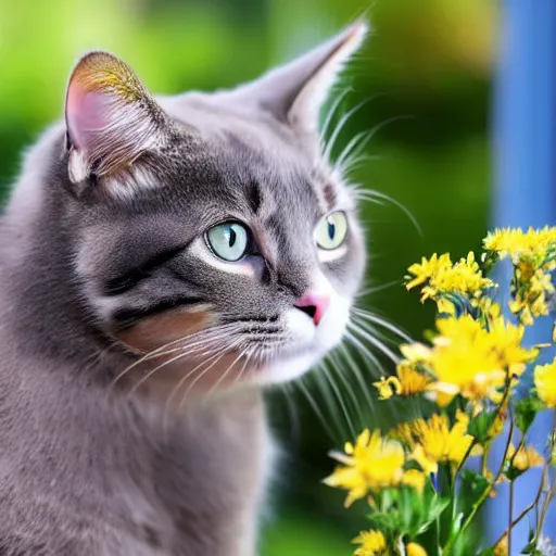 Prompt: picture of a cat that accidentally broke a flower pot