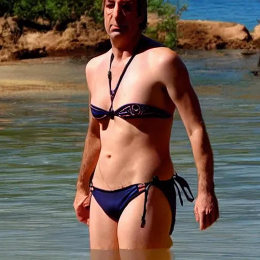 Prompt: saul goodman in a bikini
