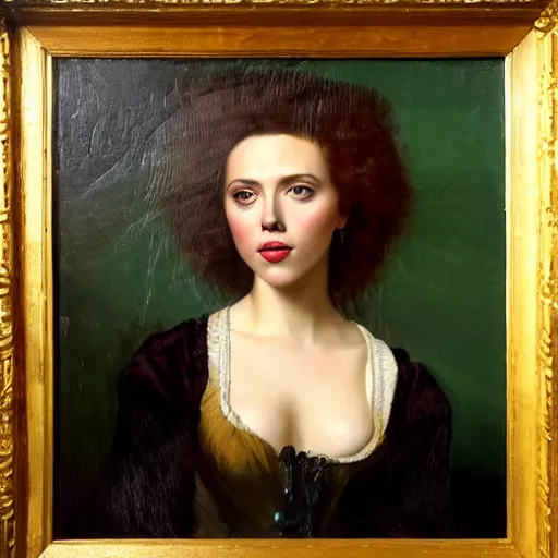 Image similar to portrait of scarlett johansson, 1 8 century painting