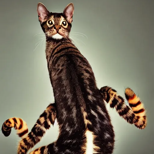 Image similar to a feline scorpion - cat - hybrid, animal photography