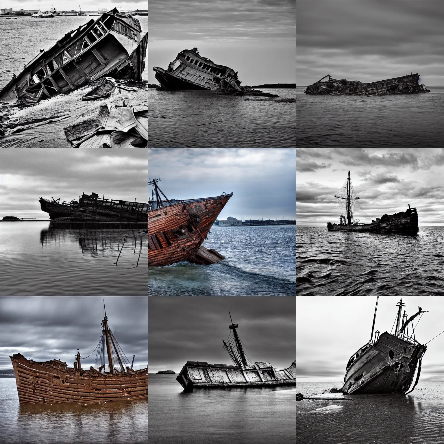 Prompt: a shipwreck in helsinki, highly detailed, award winning photograph