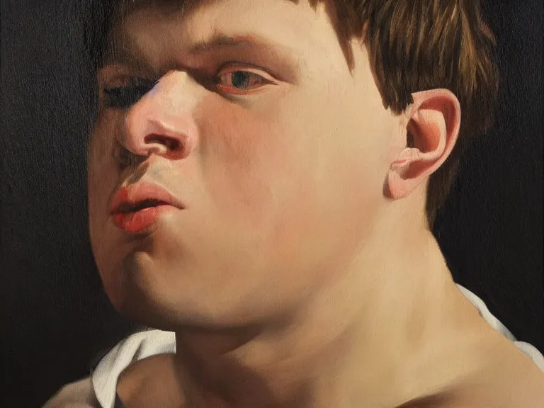 Image similar to a detailed profile oil painting of yung lean, intricate artwork by caravaggio. Trending on artstation. 8k