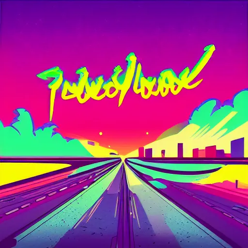 Prompt: 80s album cover, retrowave, synthwave