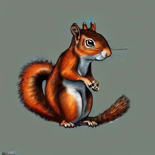 Image similar to cyborg squirrel, intricate, digital painting, artstation, intricate, concept art, smooth, sharp focus