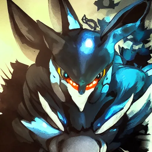 Portrait of Lucario, made by Yoji Shinkawa, Highly | Stable Diffusion ...